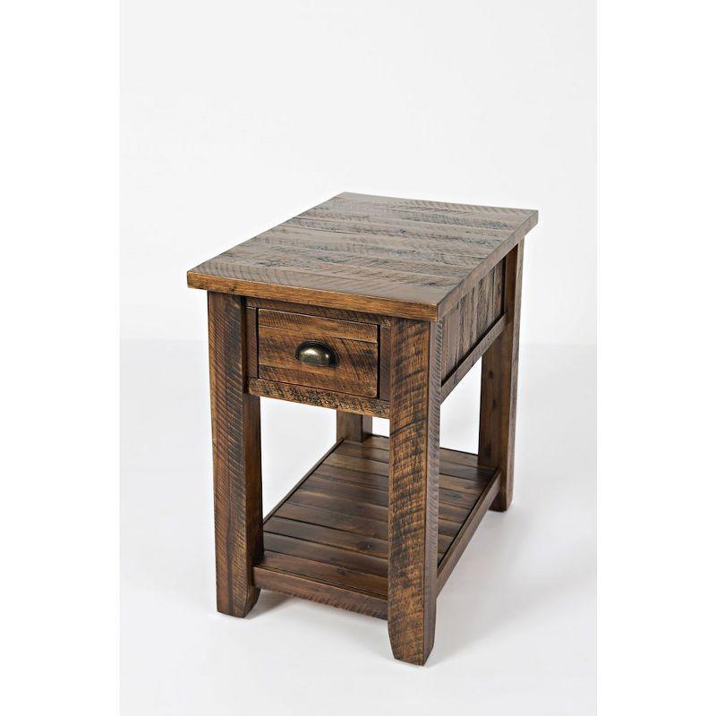 Jofran,Artisan's Craft Rustic Farmhouse Distressed Solid Wood Side Table- Gray Color