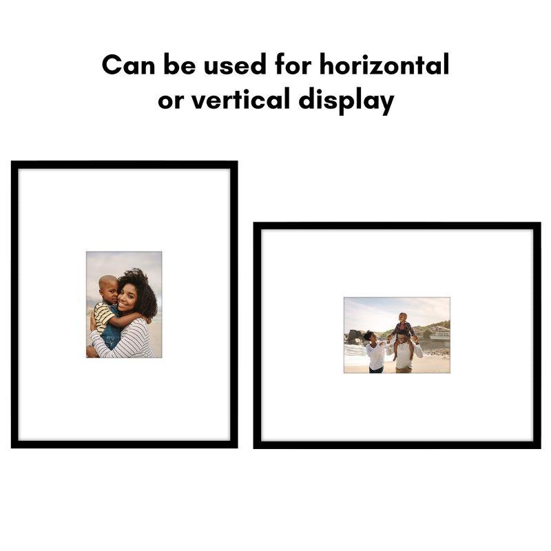 Americanflat 5x7 Picture Frame With Oversized Mat 14x18 Frame - Shatter-Resistant Glass Front Cover - Black