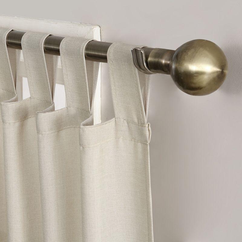 40"x84" No. 918 Light Filtering Semi-Sheer Joshua Heathered Texture Tab Top Curtain Panel Ecru: Transitional Decor