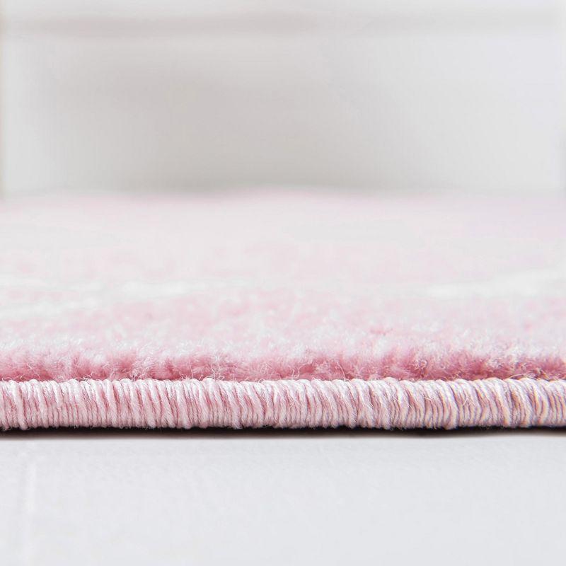 Unique Loom 4' 0 x 6' 0 Trellis Frieze Rounded Light Pink Area Rug