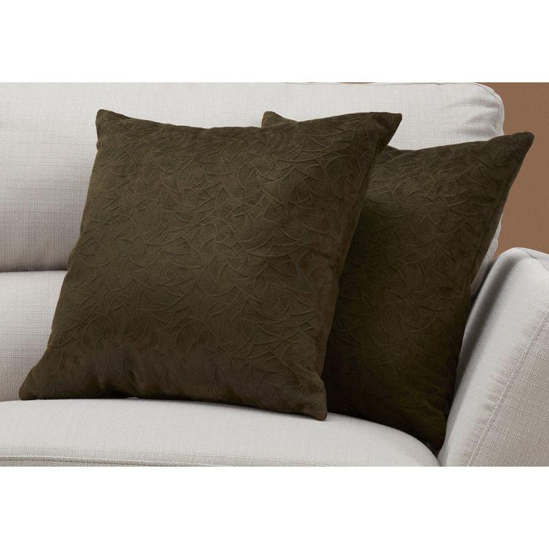 Monarch Specialties Inc. Pillows, Set Of 2, 18 X 18 Square, Insert Included, Accent, Sofa, Couch, Bedroom, Polyester (Set of 2)