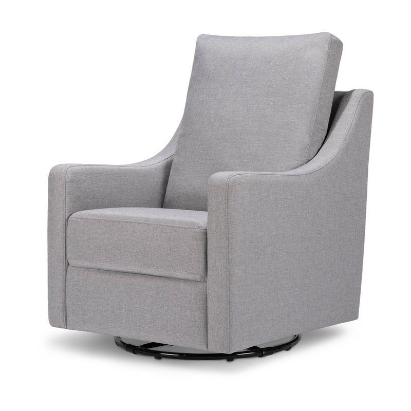 Misty Gray 34" Plush Swivel Glider with High Pillowback