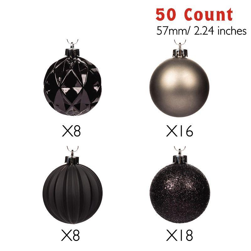 Every Day is Christmas Ornaments, Shatterproof Christmas Tree Ornament Set, Christmas Balls Decoration 50 Count (2.24"/57mm)