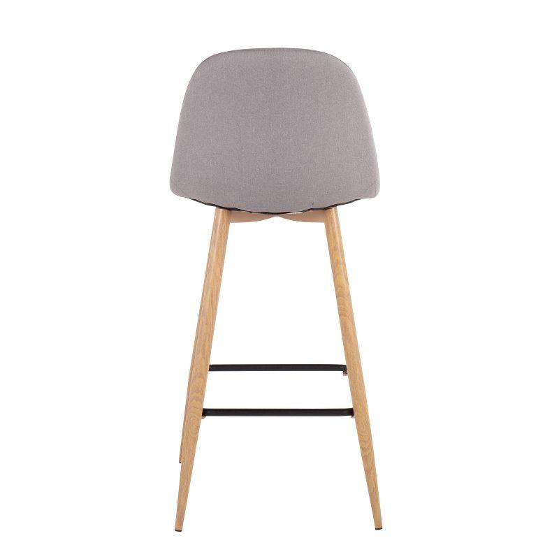 Set of 2 Pebble Metal Polyester Barstools - Lumisource