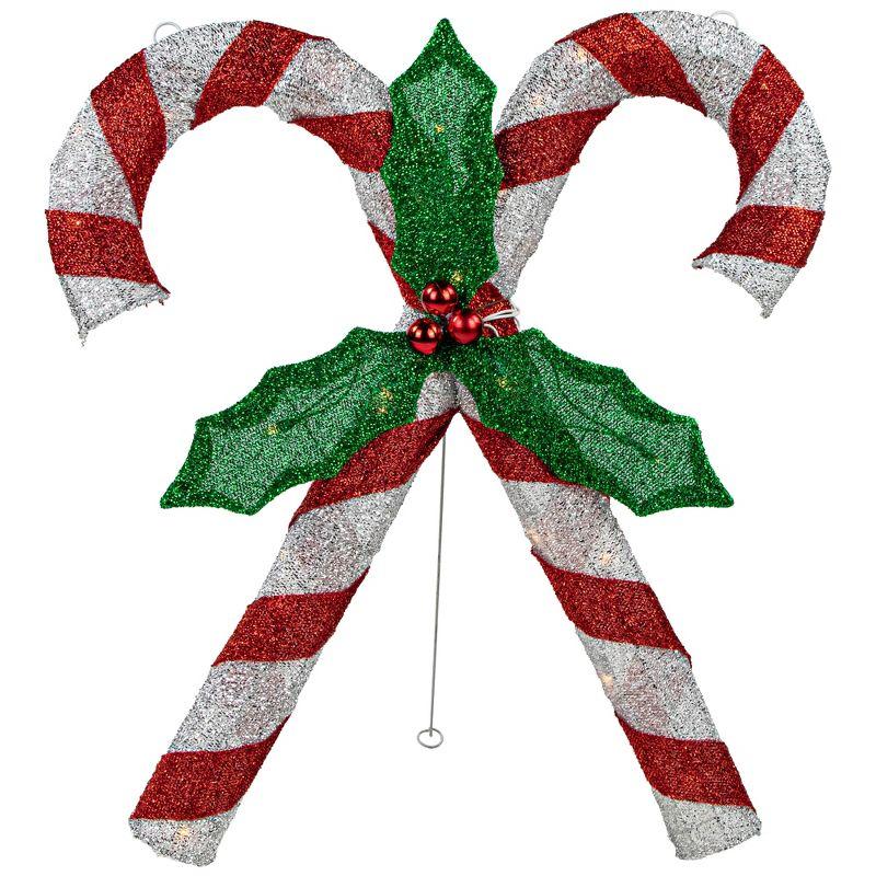 Northlight Double Candy Cane Lighted Outdoor Christmas Decoration - 26" - Clear Lights
