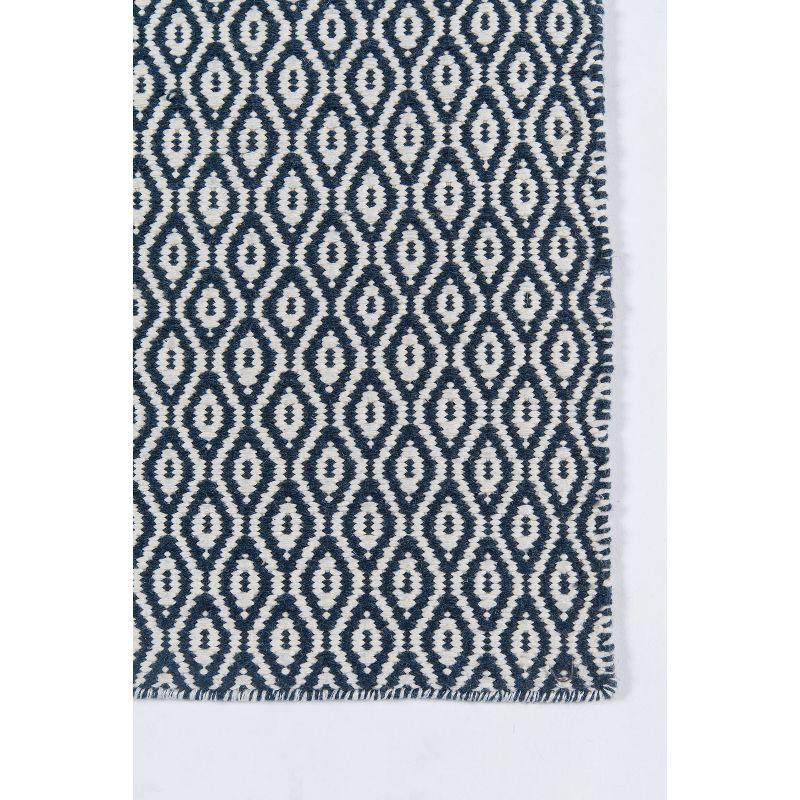 Navy Geometric 9' x 12' Tufted Wool & Synthetic Rectangular Rug