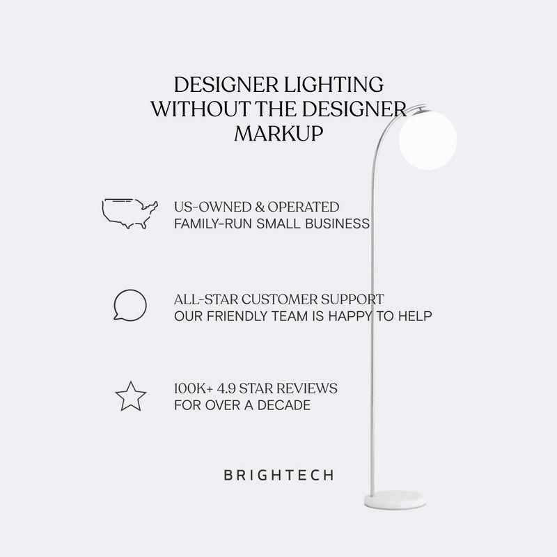 Brightech Maxwell 14 in. Mid-Century Modern LED Bedside Table Lamp with Fabric Square Shade