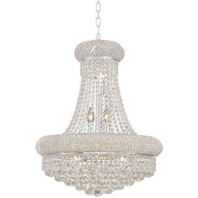 Primo Elegance 20" Chrome and Crystal 14-Light Chandelier