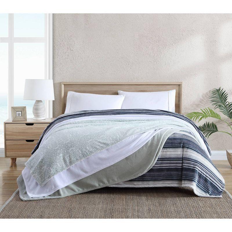 Tommy Bahama Solid Ultra Soft Plush Reversible Blanket