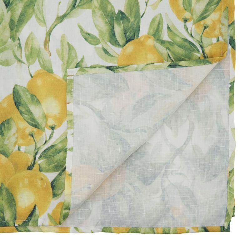 Saro Lifestyle Casual Tablecloth With Printed Lemon Design, Multi, 65" x 90"