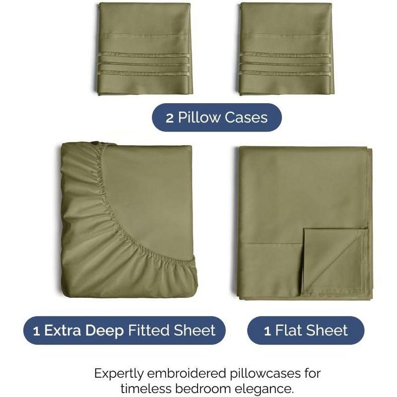 4 Piece Extra Deep Pocket Microfiber Sheet Set - CGK Linens