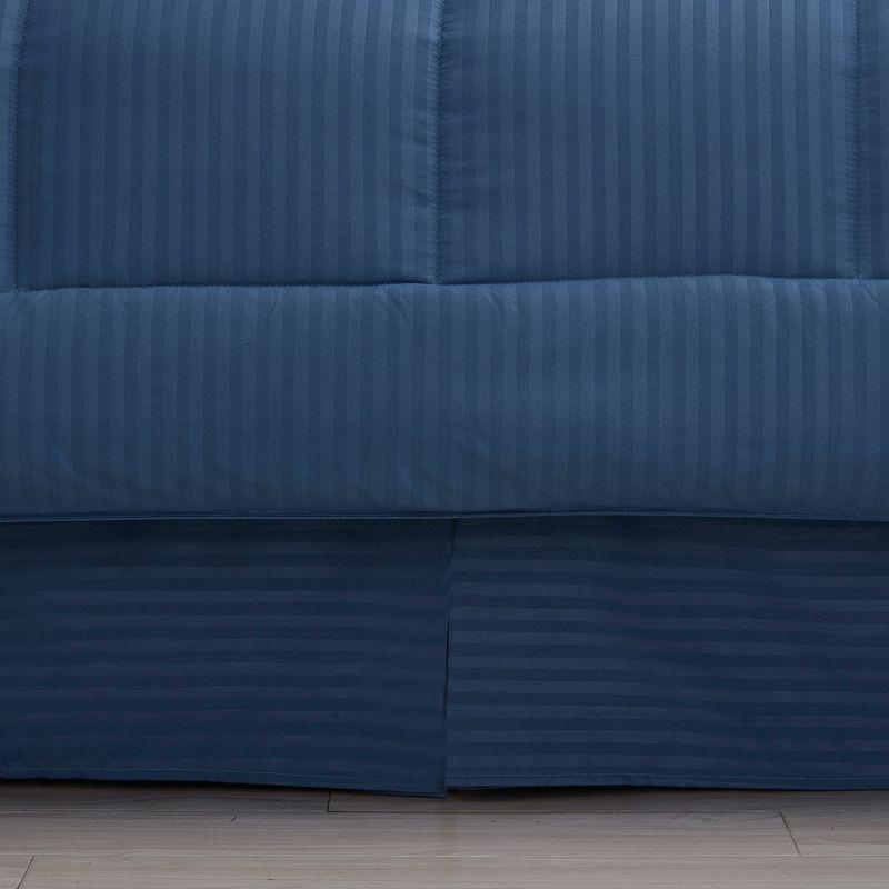 Sweet Home Collection Dobby Stripe Embossed Bed In a Bag Comforter Set