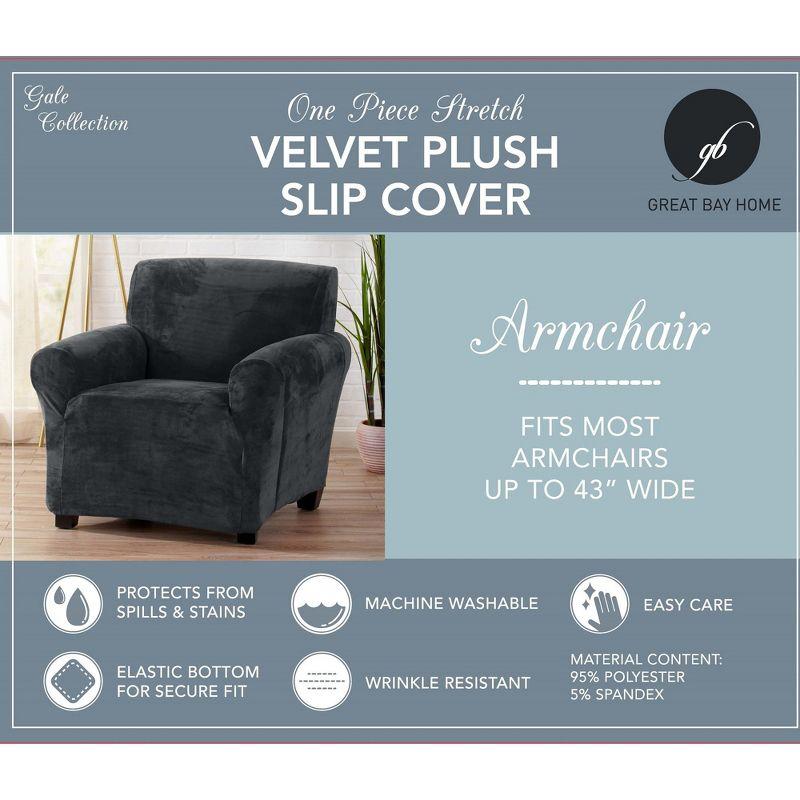 Symple Stuff Velvet Plush Stretch Chair Slipcover