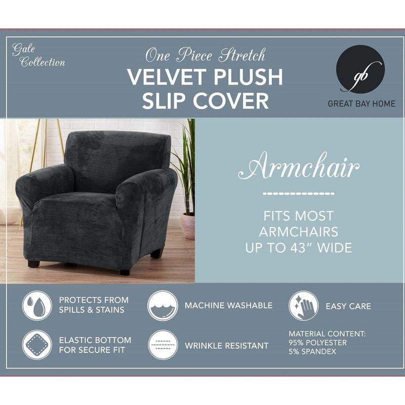 Velvet Plush Stretch Chair Slipcover