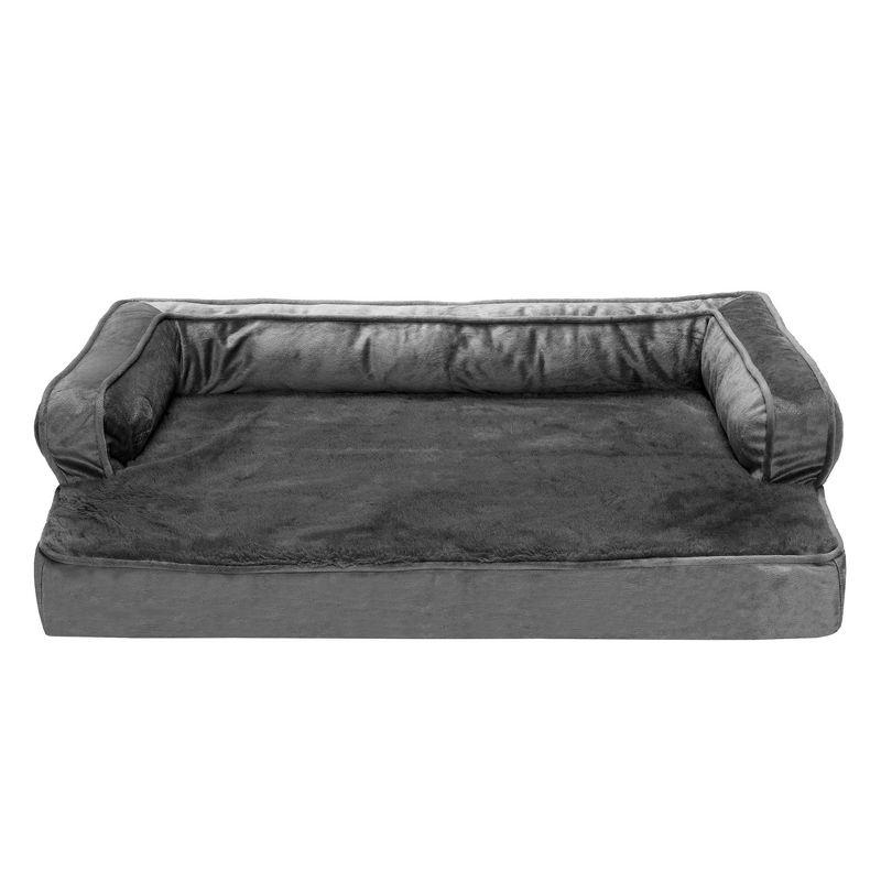 FurHaven Plush & Velvet Comfy Couch Sofa-Style Pet Bed