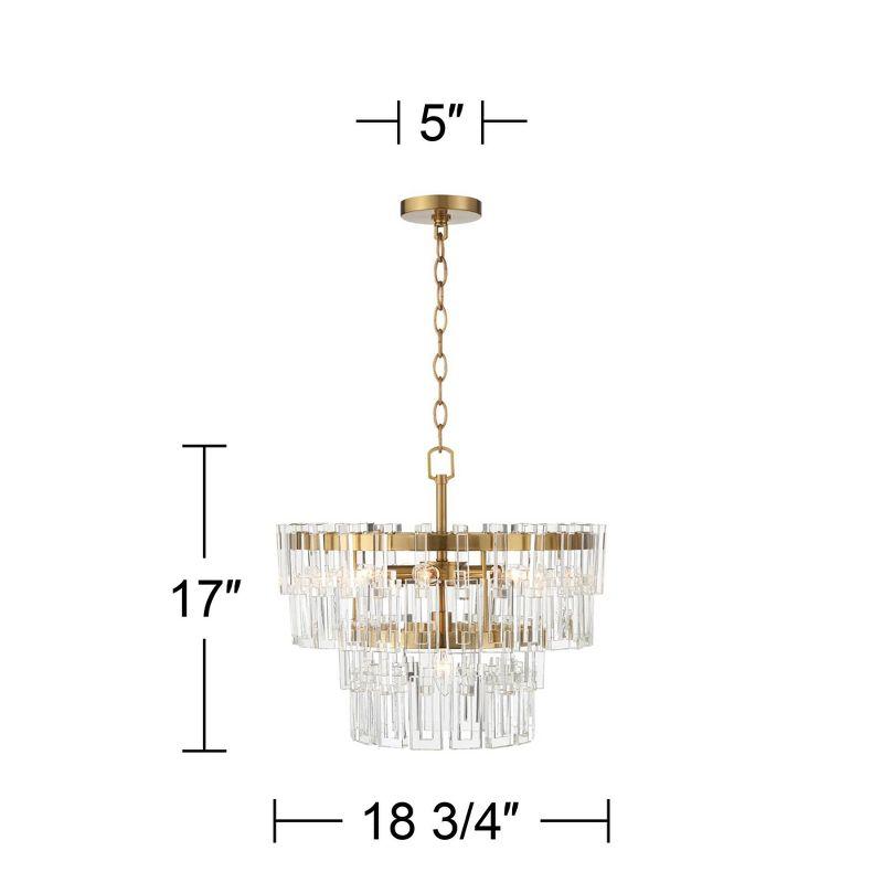 Vienna Full Spectrum Luxum Burnished Brass Chandelier 18 3/4" Wide Modern Tiered Crystal 6-Light Fixture for Dining Room House Foyer Kitchen Island