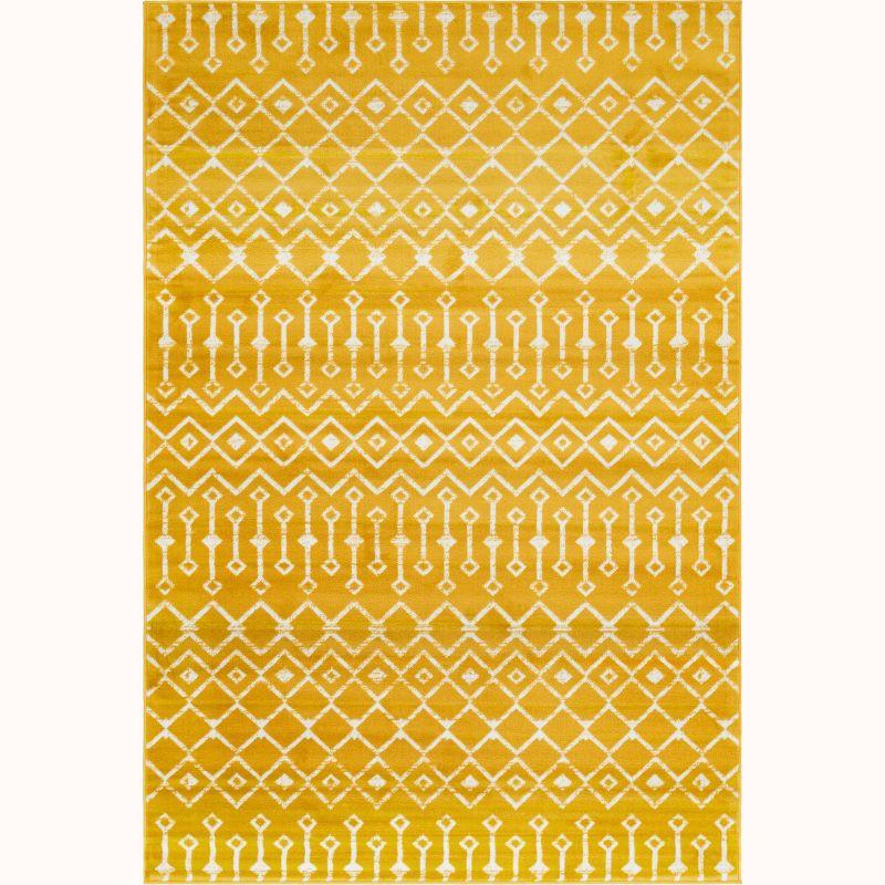Unique Loom 6' 1 x 9' 0 Rectangle Moroccan Trellis Yellow Area Rug