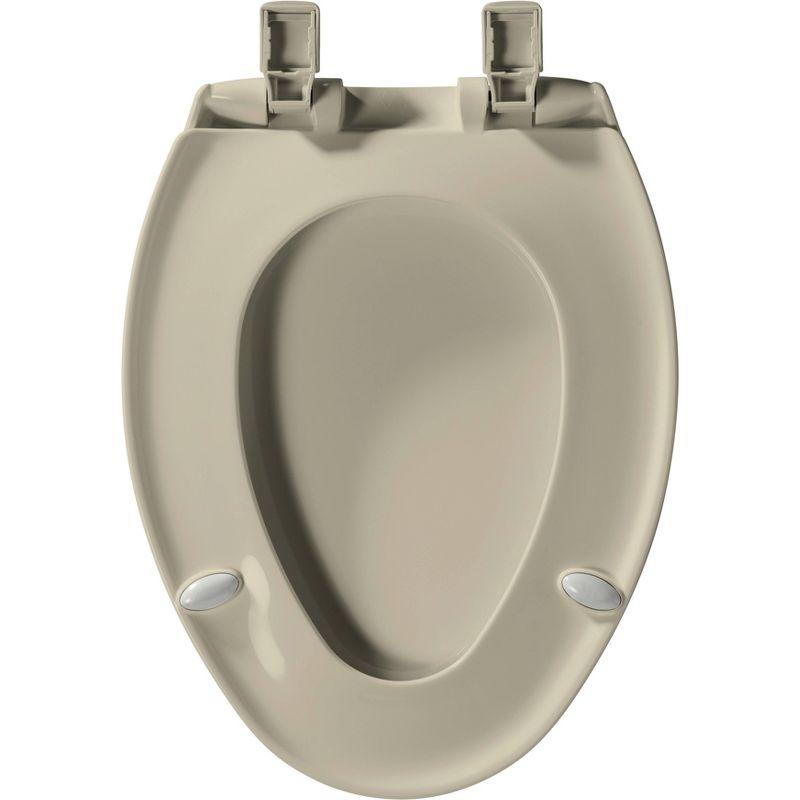 Mayfair by Bemis Affinity Soft Close Elongated Plastic Toilet Seat with Easy Cleaning and Never Loosens Bone: Durable Hinge, Quick Install