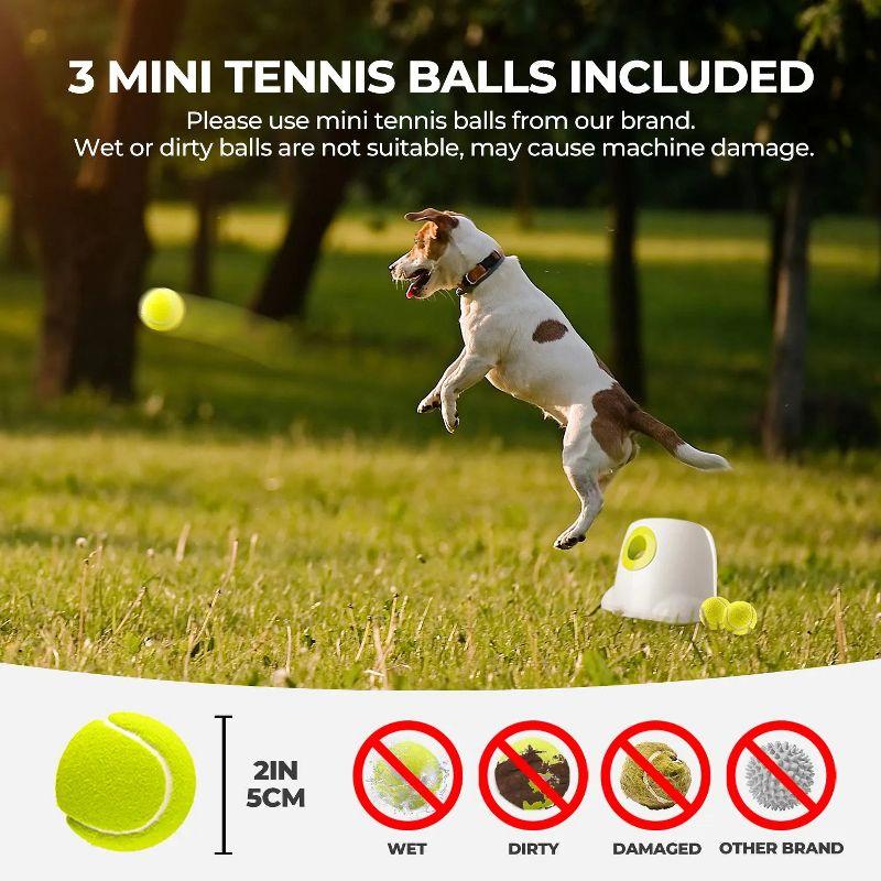 Automatic Dog Ball Launcher, Interactive Dog Ball Thrower with 10/20/30Ft Adjustable Distances, Dog Tennis Ball Thrower with 3 Tennis Balls