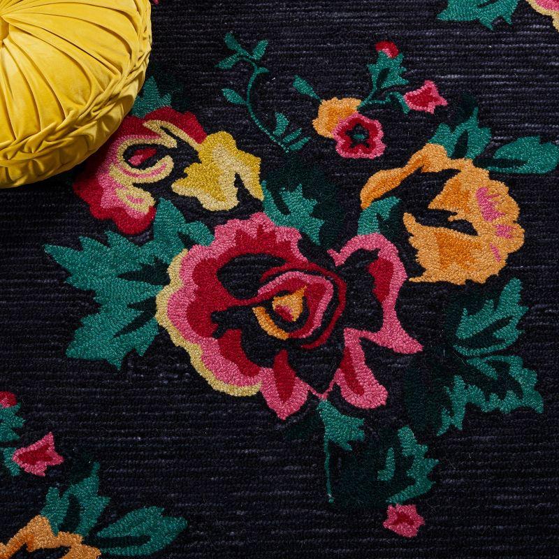 Jardin JAR157 Hand Tufted Area Rug - Black/Pink - 5'x8' - Safavieh