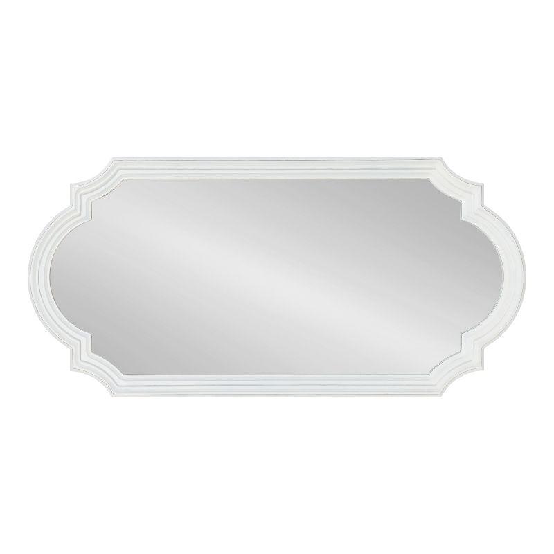 Kate and Laurel Fairbourne Scalloped MDF Full Length Mirror, 20x42, White