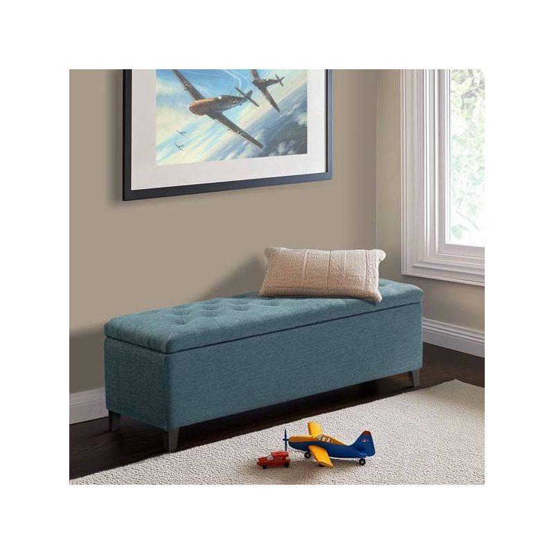 Selah Tufted Top Storage Bench Blue - Madison Park
