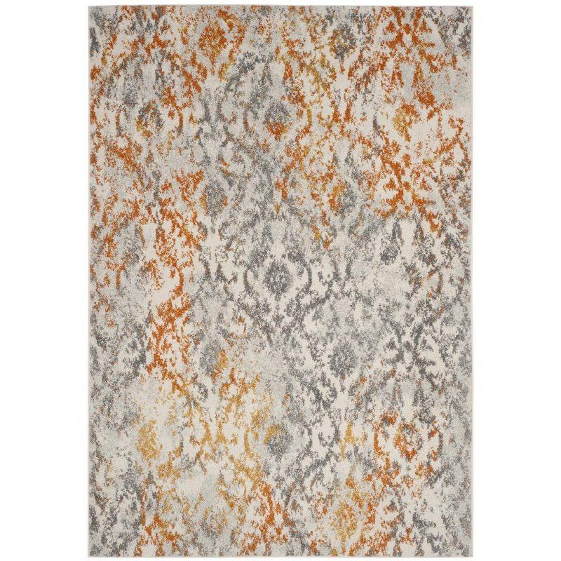 Madison MAD608 Power Loomed Indoor Area Rug - Cream/Orange - 6'7"x9'2" - Safavieh.