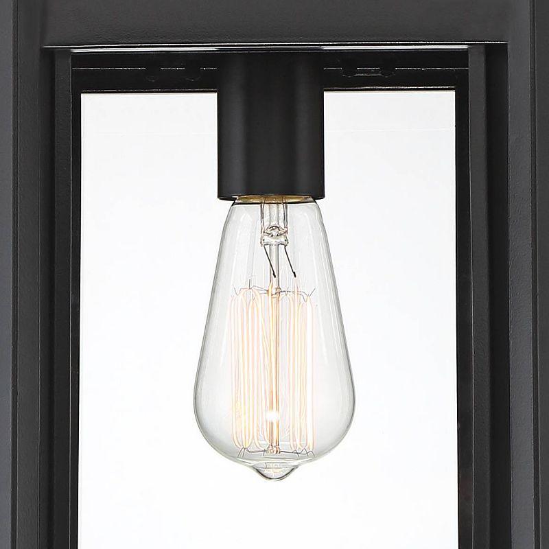 Franklin Iron Works Rockford Rustic Outdoor Hanging Light Black Iron 17" Clear Beveled Glass for Post Exterior Barn Deck House Porch Yard Patio Home
