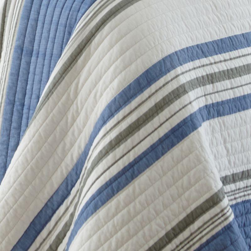 St Bart Coastal Quilt Set - Full/Queen Quilt and Two Standard Shams Blue - Levtex Home