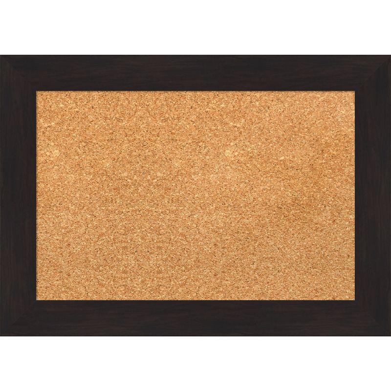 Espresso Brown Framed Natural Cork Bulletin Board, 18x12