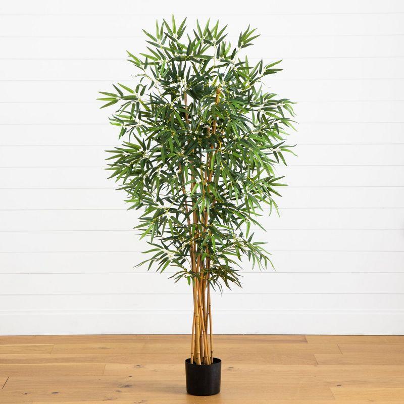 Nearly Natural 5-ft Curved Bamboo Artificial Tree