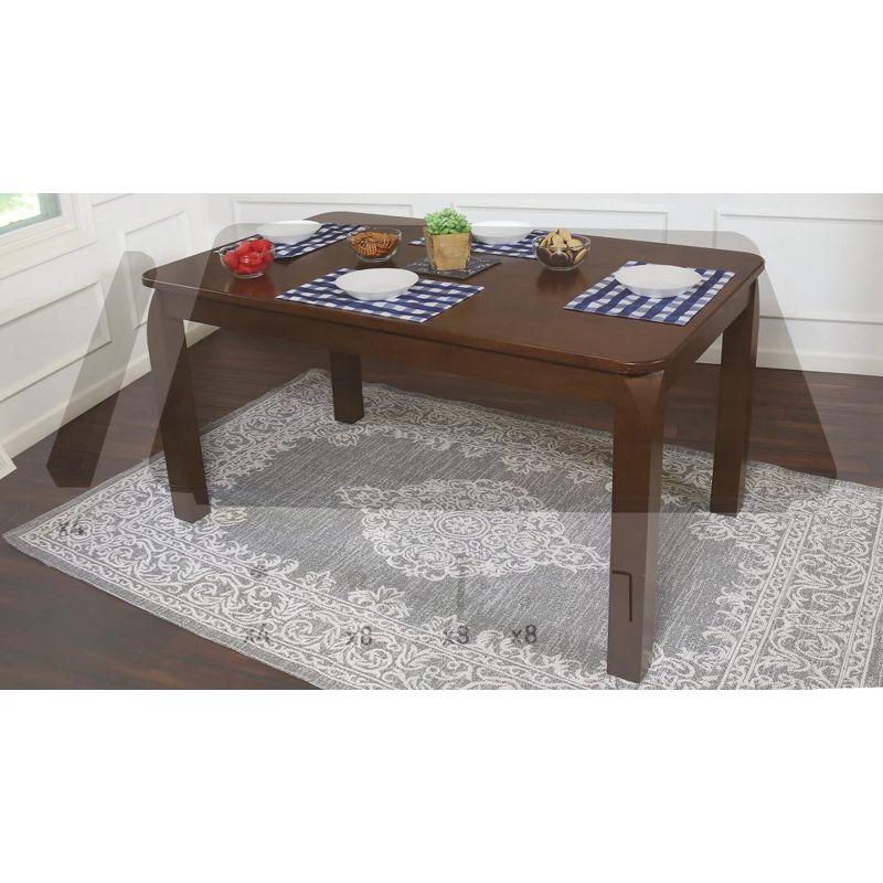 Sunnydaze Indoor 5-Foot Solid Rubberwood Rectangular Dining Table - Dark Walnut