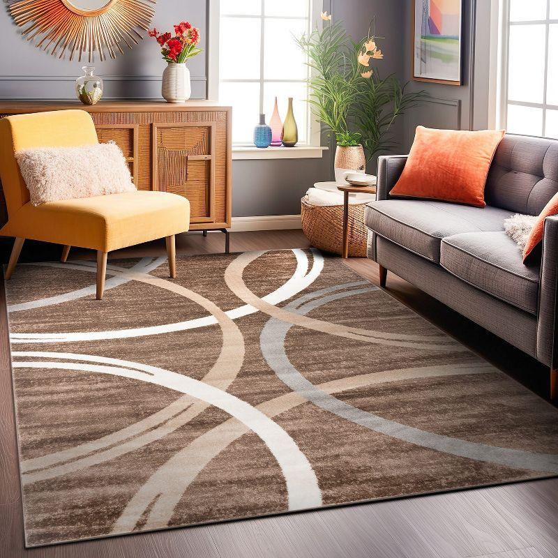 World Rug Gallery Contemporary Abstract Circles Design Area Rug