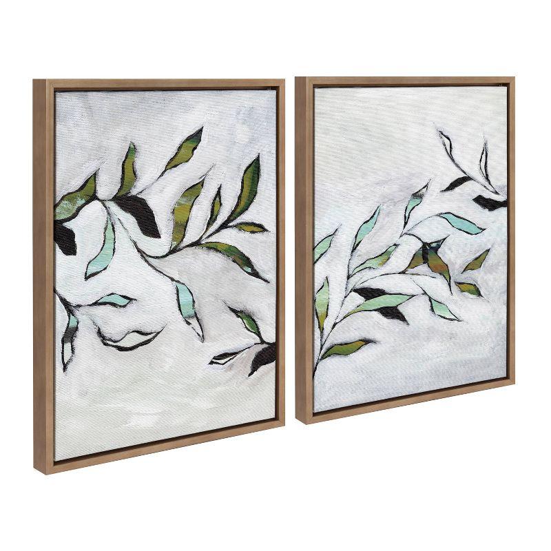 Nikita Jariwala Branch I and II Gold Framed Canvas Art Set