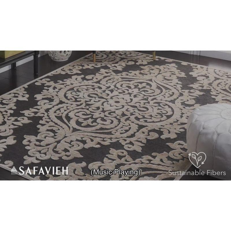 Paradise PAR390 Power Loomed Area Rug - Stone/Aqua - 5'3"x7'6" - Safavieh.