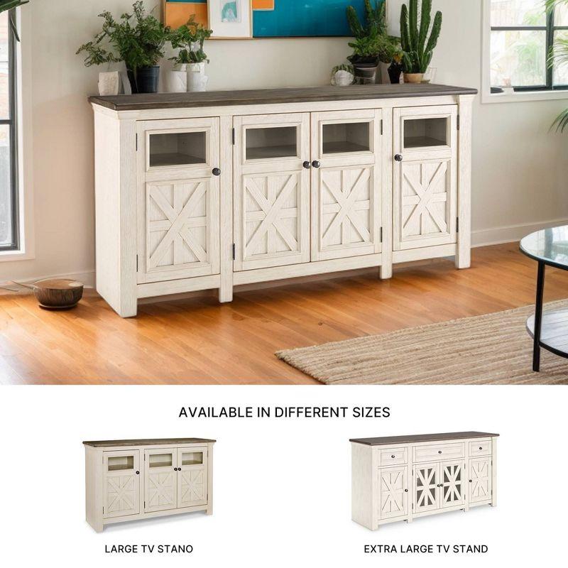 Bolanburg Extra Large TV Stand for TVs up to 74" Off White: Entertainment Center - Signature Design by Ashley