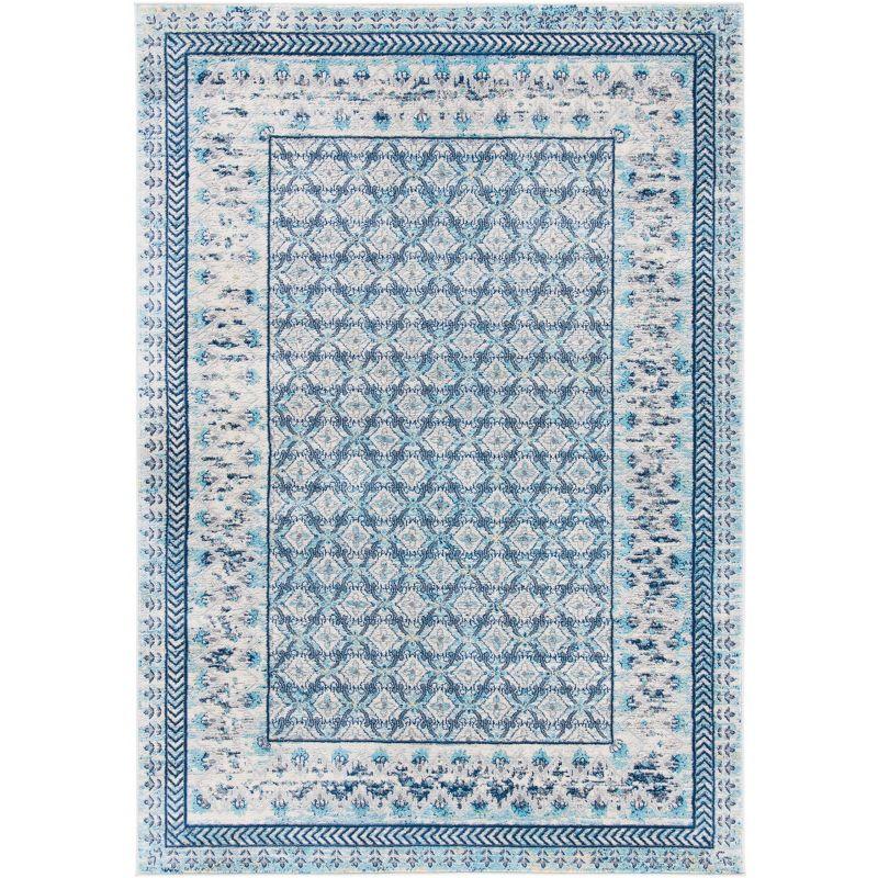 Brentwood BNT899 Power Loomed Indoor Area Rug - Ivory/Aqua - 8'x10' - Safavieh