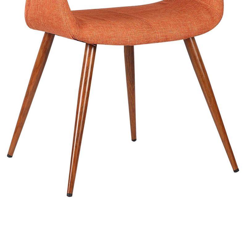 Phoebe Mid-Century Dining Chair Pumpkin - Armen Living: Upholstered, Walnut Legs, 250lb Capacity