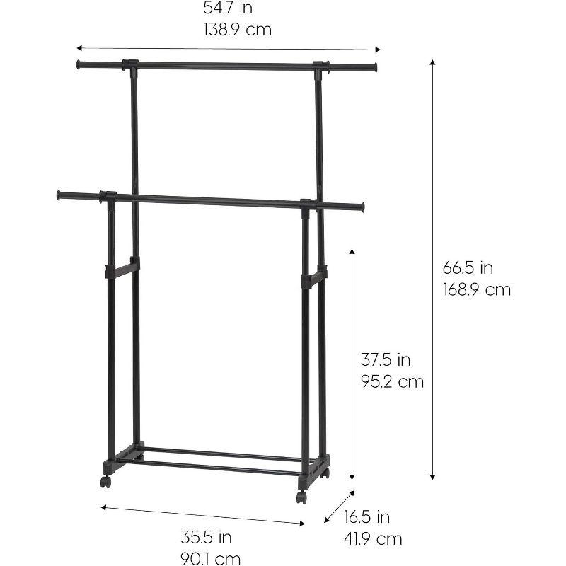 IRIS USA Adjustable Metal Clothes Rack, Garment Rack with wheel