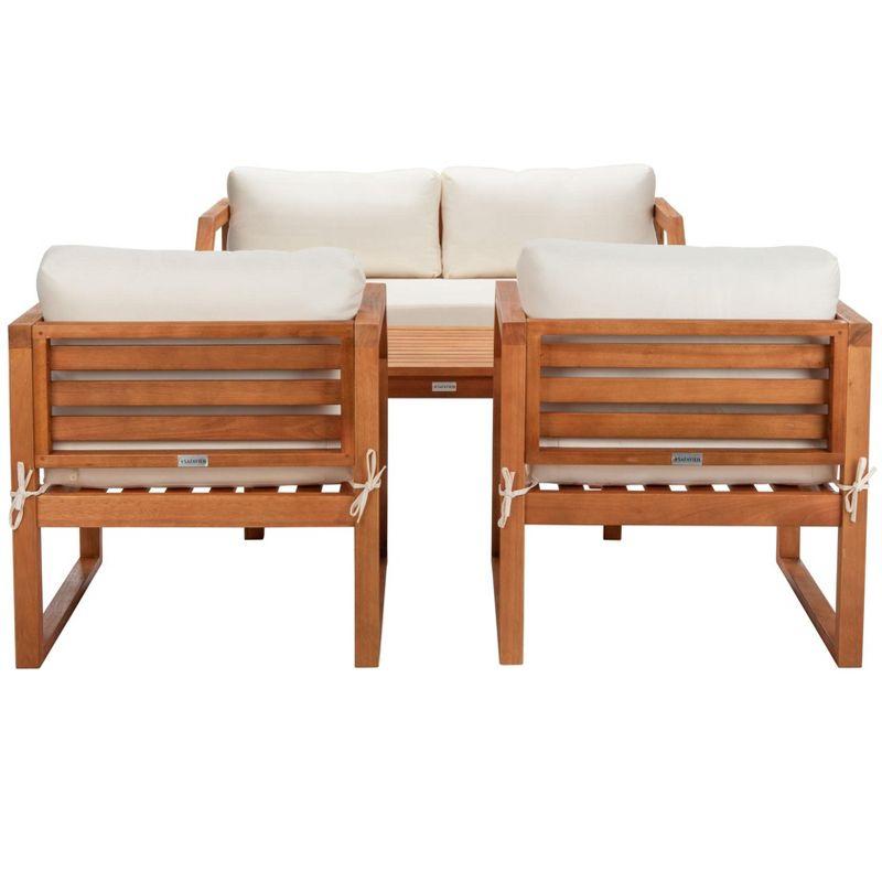 Dren 4 Piece Living Set - Indoor/Outdoor - PAT7067 - Natural/Beige - Safavieh