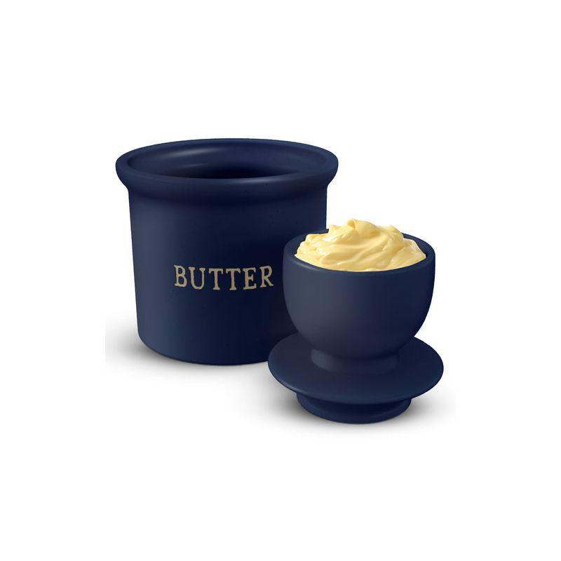 Kook Butter Keeper Dish, Ceramic Crock with Lid, For Soft Butter