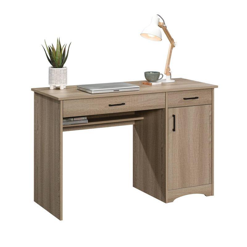 Summer Oak Wood Computer Desk with Drawer and Keyboard Tray