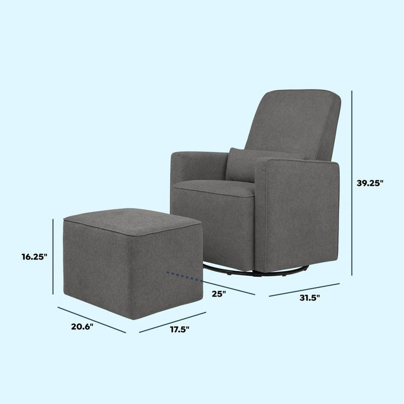Olive Swivel Glider with Ottoman
