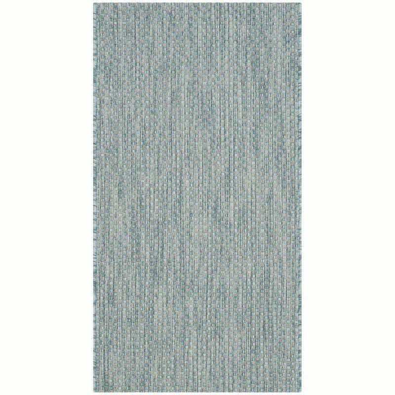 Courtyard CY8521 Power Loomed Indoor/Outdoor Accent Rug - Aqua/Grey - 2'x3'7" - Safavieh.