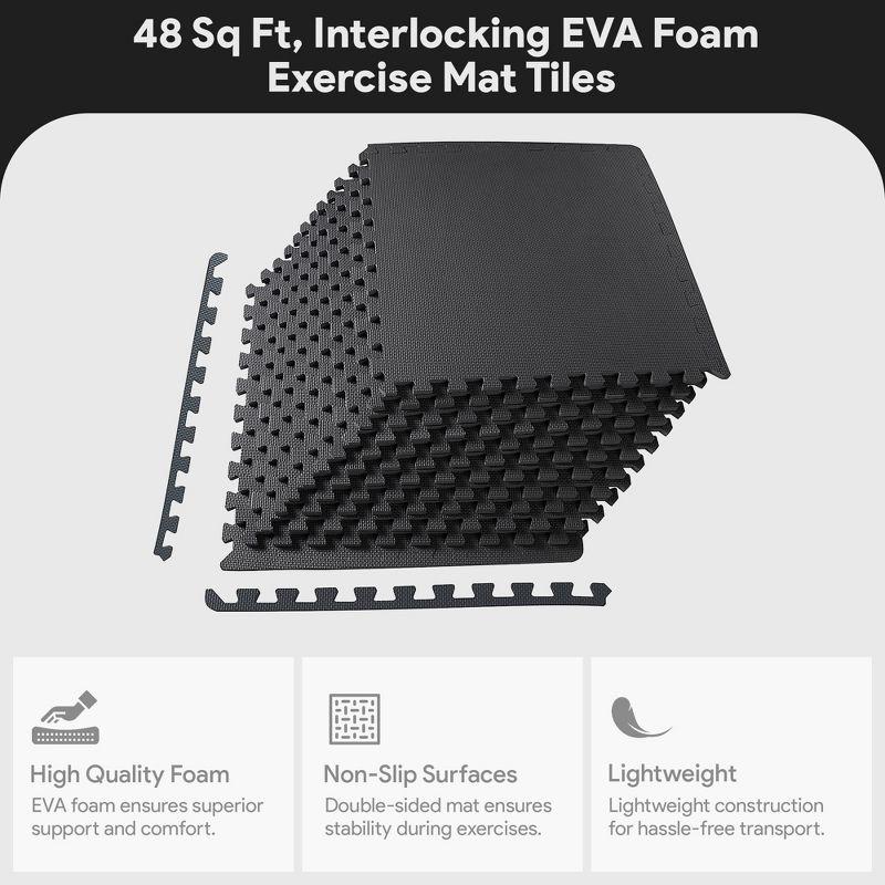 BalanceFrom Fitness Balancefrom Fitness 48 Sq Ft Interlocking EVA Foam Exercise Mat Tiles