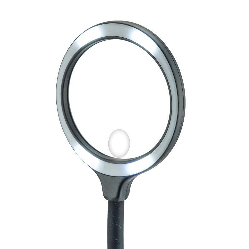 CARSON® DeskBrite™ 300 2x Aspheric COB LED Desk Top Magnifier with 5x Spot Lens in Black