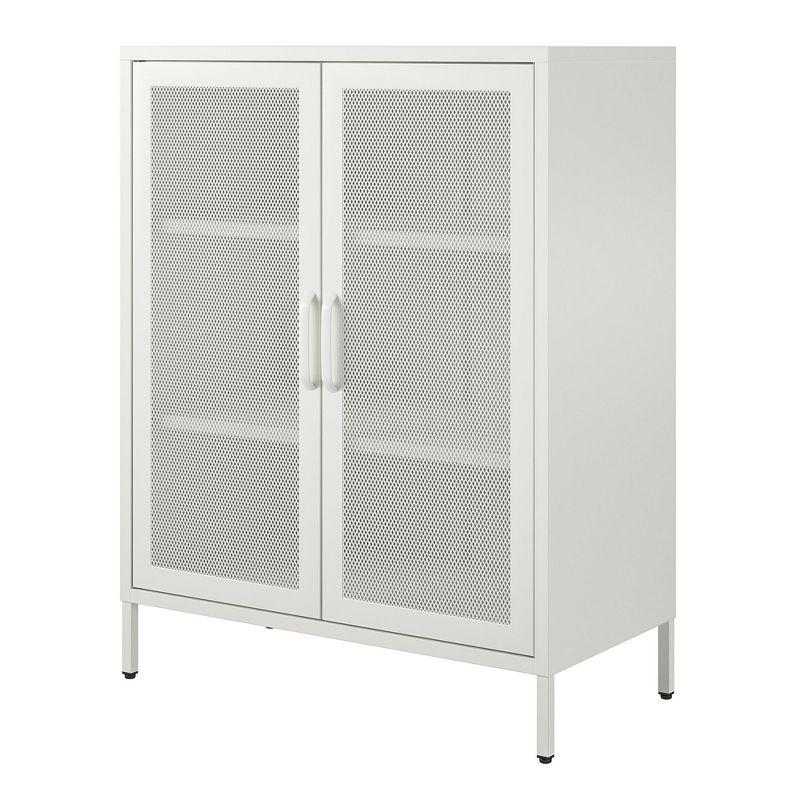 White Metal Lockable Cabinet with Adjustable Shelving