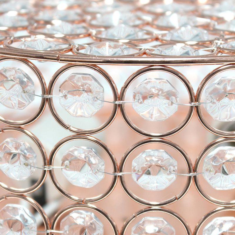 12" Elipse Crystal Flush Mount Ceiling Light, Rose Gold Base & Details - Elegant Designs: UL Listed, 60W