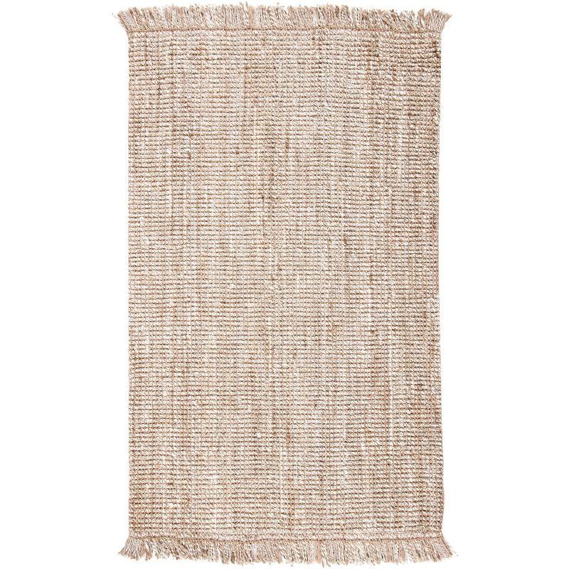 Handwoven Gray Jute 4' x 6' Non-Slip Rectangular Area Rug