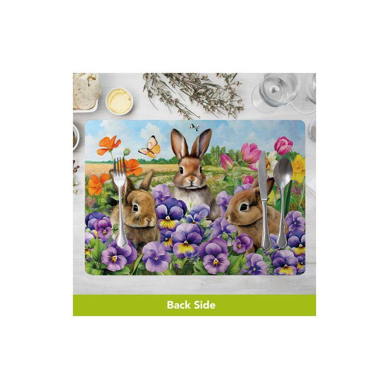 Briarwood Lane Spring Easter Double Sided Placemat (4-pack) 17x11.25 Bunnies and Basket For Easter Placemat